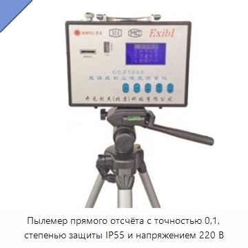 Пылемер прямого отсчёта с точностью 0,1, степенью защиты IP55 и напряжением 220 В — Испытательное оборудование