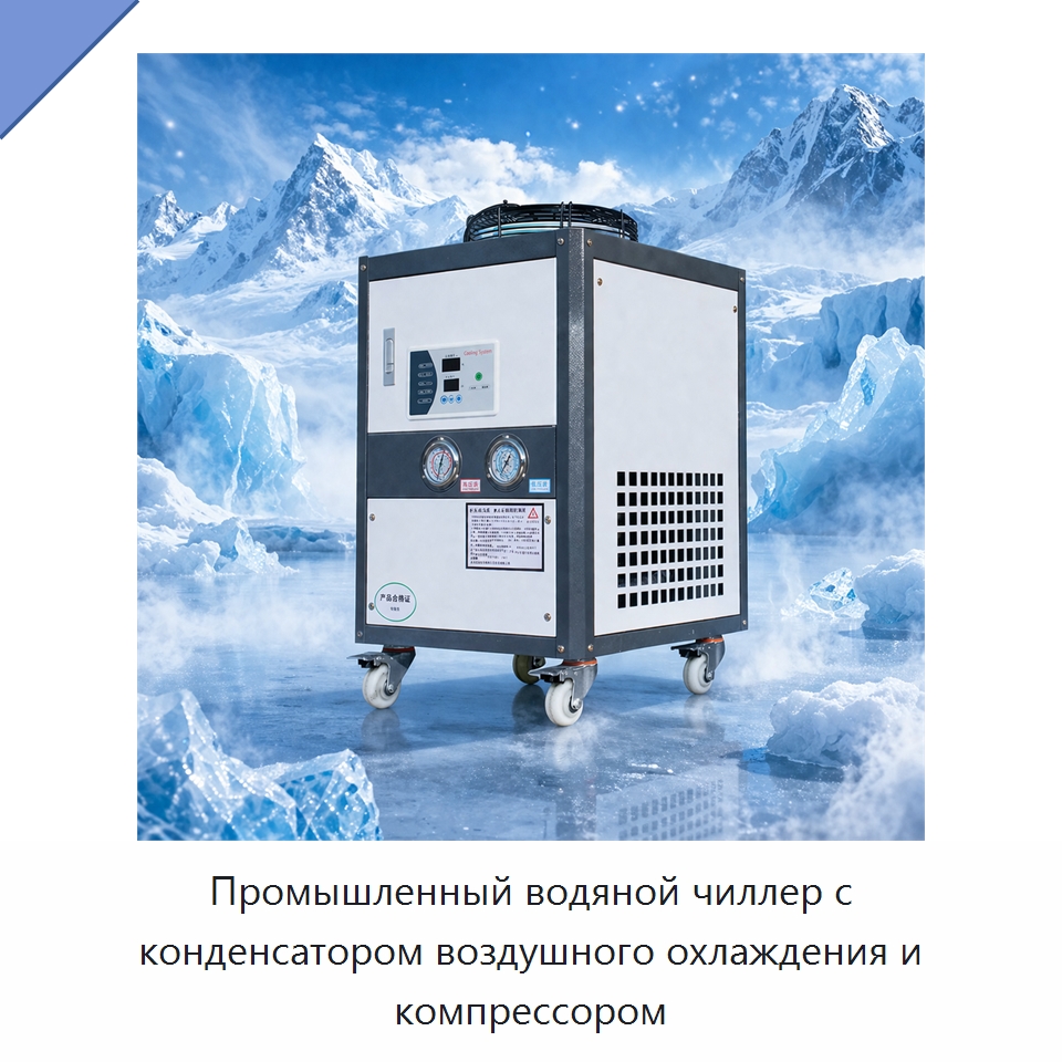 Промышленный водяной чиллер с конденсатором воздушного охлаждения и компрессором — Охладительное оборудование