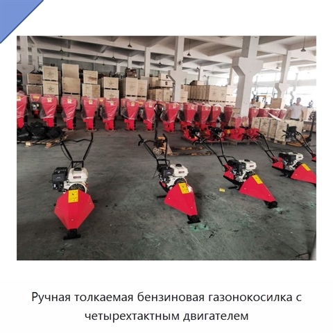 Ручная толкаемая бензиновая газонокосилка с четырехтактным двигателем