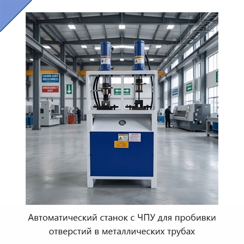 Автоматический станок с ЧПУ для пробивки отверстий в металлических трубах