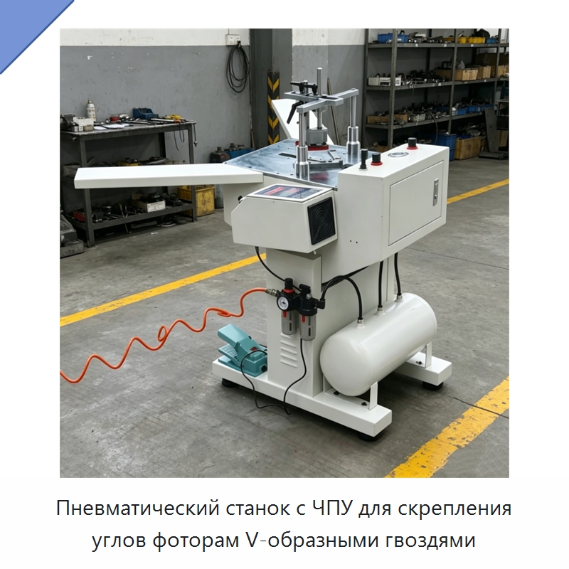 Пневматический станок с ЧПУ для скрепления углов фоторам V-образными гвоздями — Промышленное оборудование