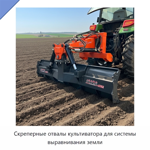 Скреперные отвалы культиватора для системы выравнивания земли