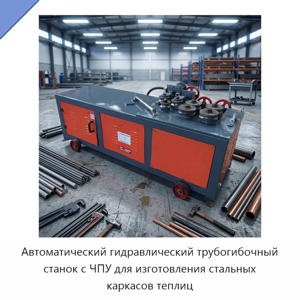 Автоматический гидравлический трубогибочный станок с ЧПУ для изготовления стальных каркасов теплиц — Специальное оборудование для металлообработки и металлургии