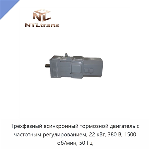 Трёхфазный асинхронный тормозной двигатель с частотным регулированием, 22 кВт, 380 В, 1500 об/мин, 50 Гц