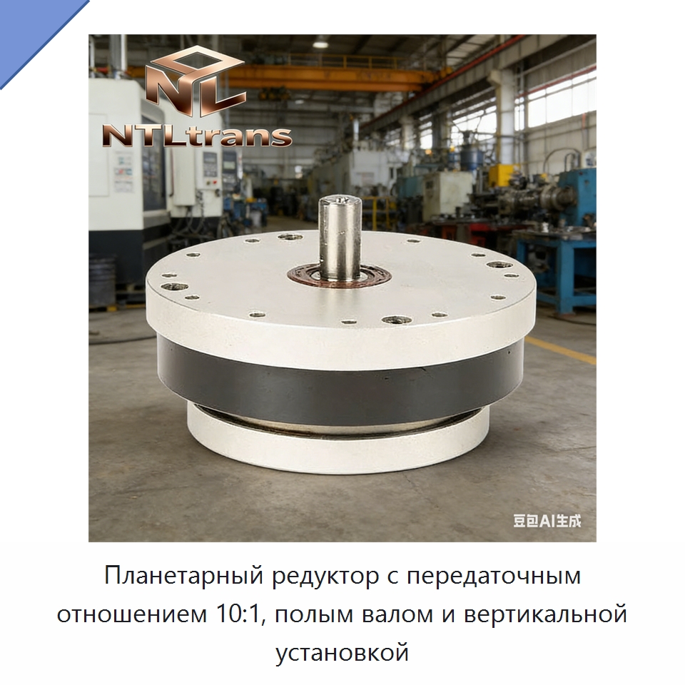 Планетарный редуктор с передаточным отношением 10:1, полым валом и вертикальной установкой — Редукторы