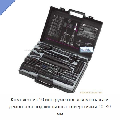 Комплект из 50 инструментов для монтажа и демонтажа подшипников с отверстиями 10–30 мм — Испытательное оборудование