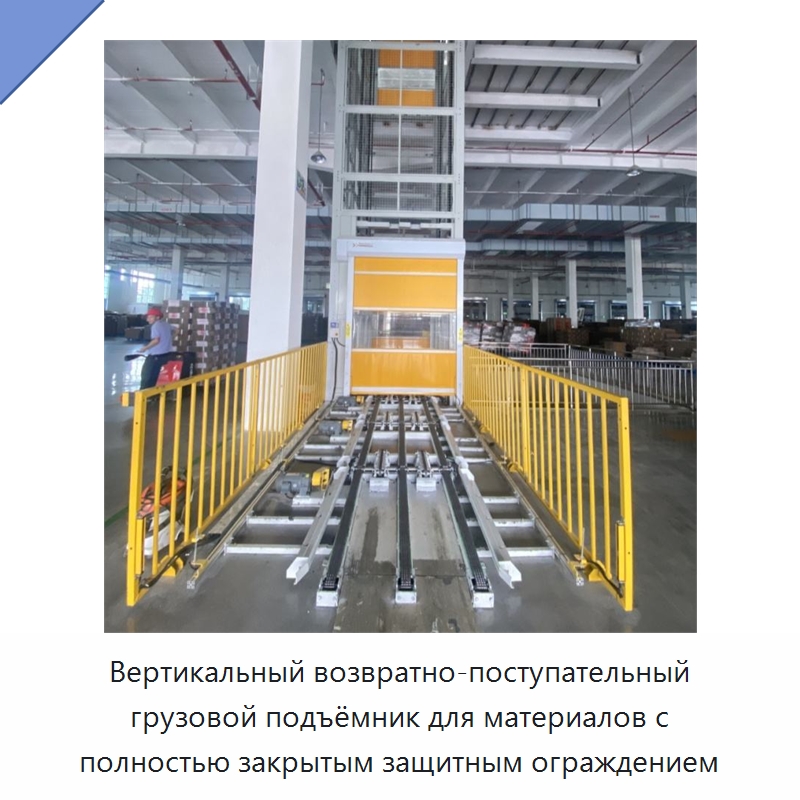 Вертикальный возвратно-поступательный грузовой подъёмник для материалов с полностью закрытым защитным ограждением — Подъемные столы