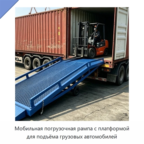 Мобильная погрузочная рампа с платформой для подъёма грузовых автомобилей