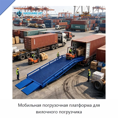 Мобильная погрузочная платформа для вилочного погрузчика