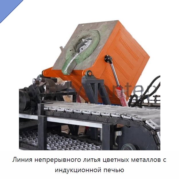 Линия непрерывного литья цветных металлов с индукционной печью — Промышленные печи