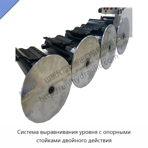 Система выравнивания уровня с опорными стойками двойного действия