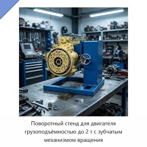 Поворотный стенд для двигателя грузоподъёмностью до 2 т с зубчатым механизмом вращения