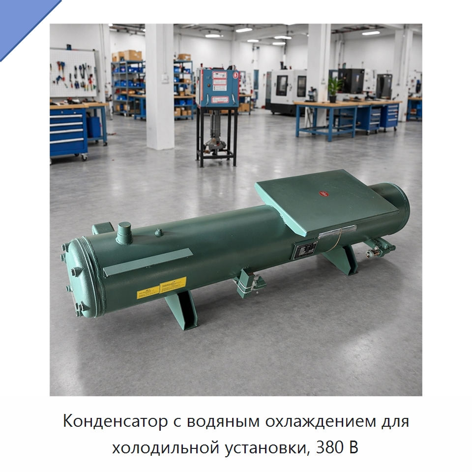 Конденсатор с водяным охлаждением для холодильной установки, 380 В — Запчасти для холодильного и теплообменного оборудования