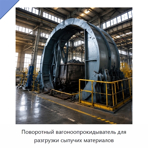 Поворотный вагоноопрокидыватель для разгрузки сыпучих материалов
