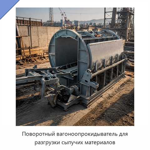 Поворотный вагоноопрокидыватель для разгрузки сыпучих материалов