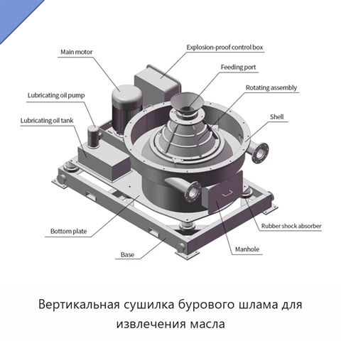 Вертикальная сушилка бурового шлама для извлечения масла