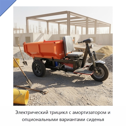 Электрический трицикл с амортизатором и опциональными вариантами сиденья