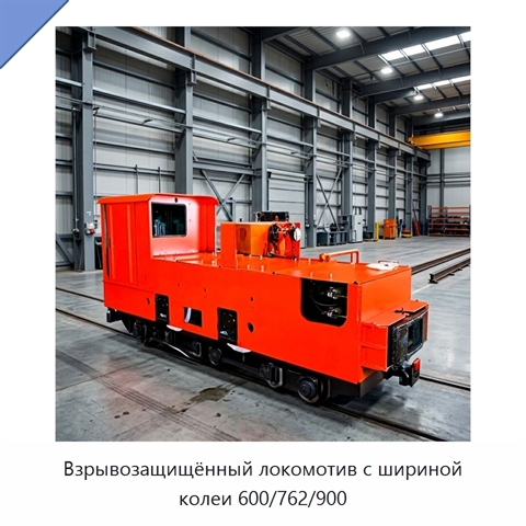 Взрывозащищённый локомотив с шириной колеи 600/762/900