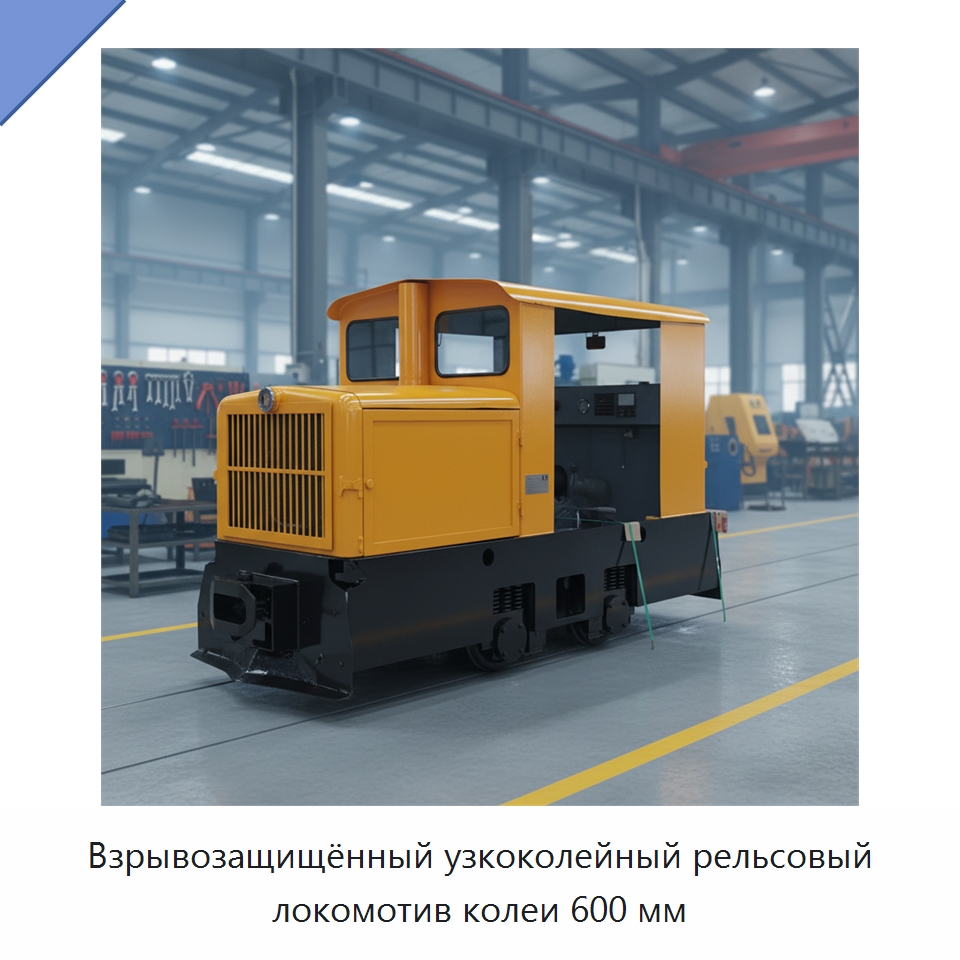 Взрывозащищённый узкоколейный рельсовый локомотив колеи 600 мм — Горнодобывающее оборудование
