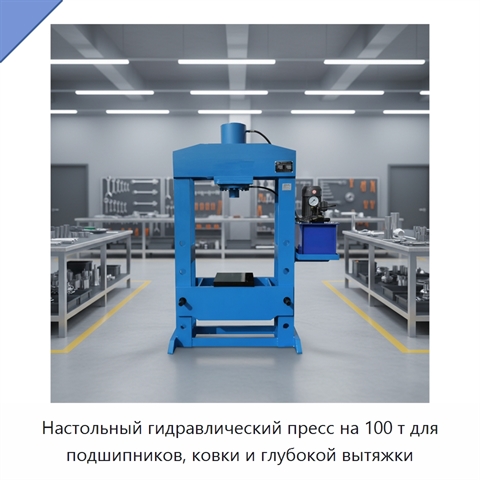Настольный гидравлический пресс на 100 т для подшипников, ковки и глубокой вытяжки