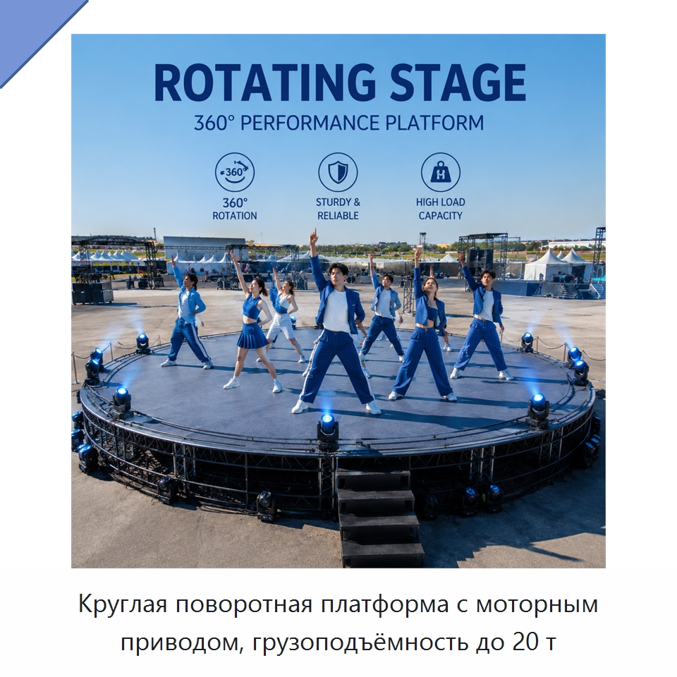 Круглая поворотная платформа с моторным приводом, грузоподъёмность до 20 т — Подъемные столы
