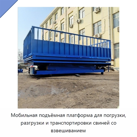 Мобильная подъёмная платформа для погрузки, разгрузки и транспортировки свиней со взвешиванием