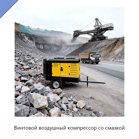 Винтовой воздушный компрессор со смазкой