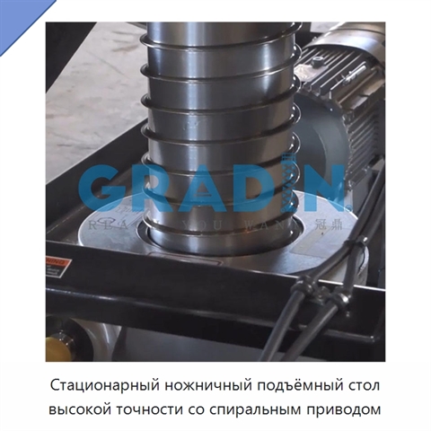Стационарный ножничный подъёмный стол высокой точности со спиральным приводом