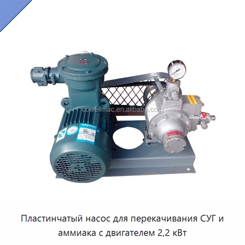 Пластинчатый насос для перекачивания СУГ и аммиака с двигателем 2,2 кВт