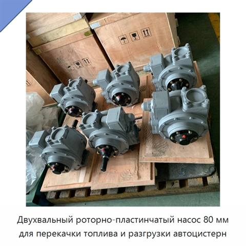 Двухвальный роторно-пластинчатый насос 80 мм для перекачки топлива и разгрузки автоцистерн