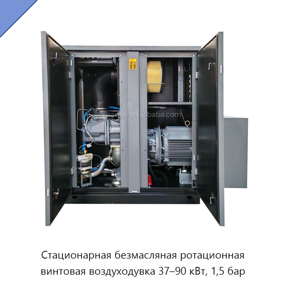 Стационарная безмасляная ротационная винтовая воздуходувка 37–90 кВт, 1,5 бар — Промышленные компрессоры