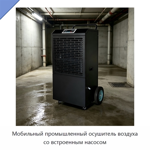 Мобильный промышленный осушитель воздуха со встроенным насосом