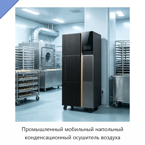 Промышленный мобильный напольный конденсационный осушитель воздуха