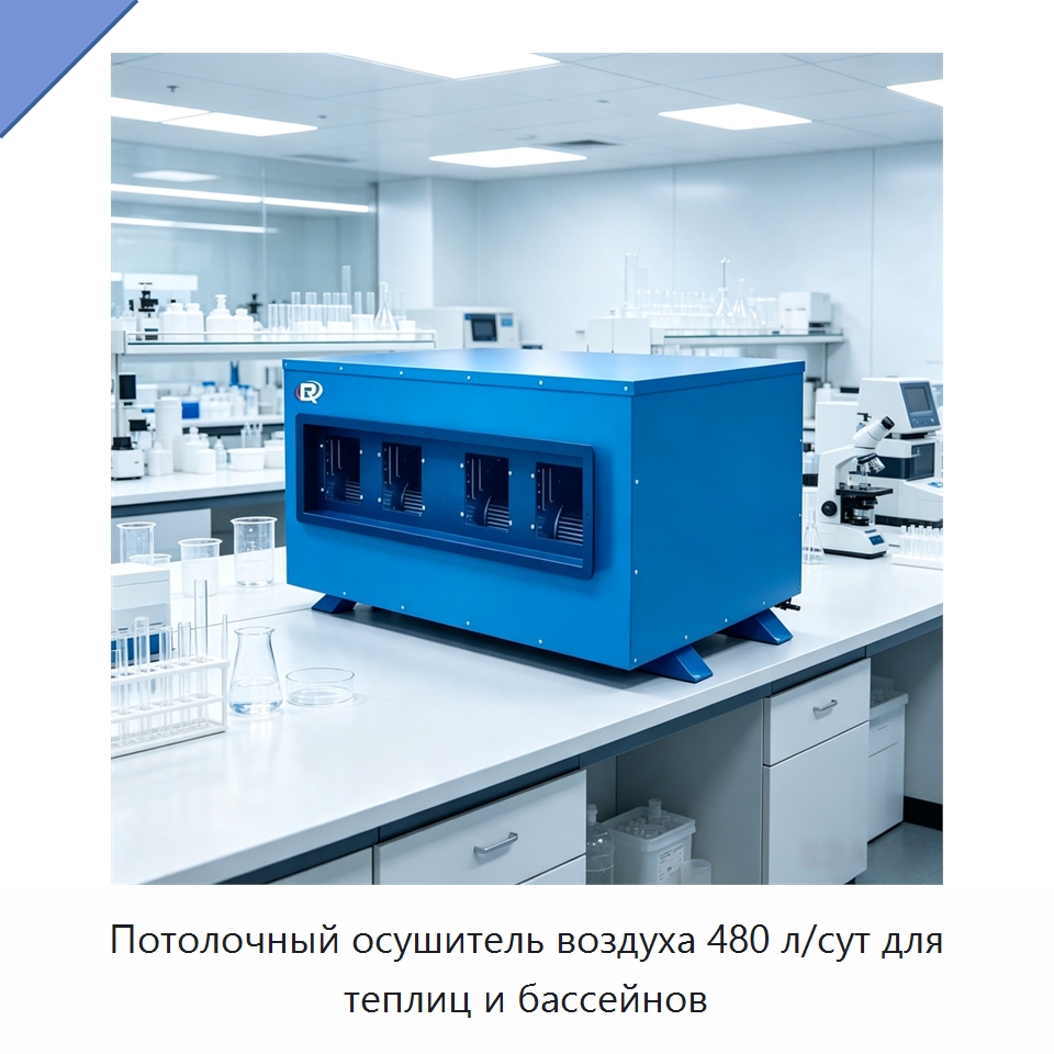 Потолочный осушитель воздуха 480 л/сут для теплиц и бассейнов