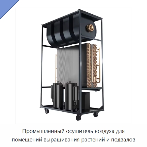 Промышленный осушитель воздуха для помещений выращивания растений и подвалов