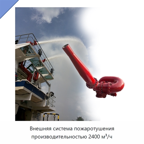 Внешняя система пожаротушения производительностью 2400 м³/ч