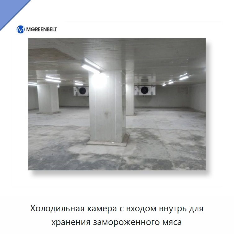 Холодильная камера с входом внутрь для хранения замороженного мяса