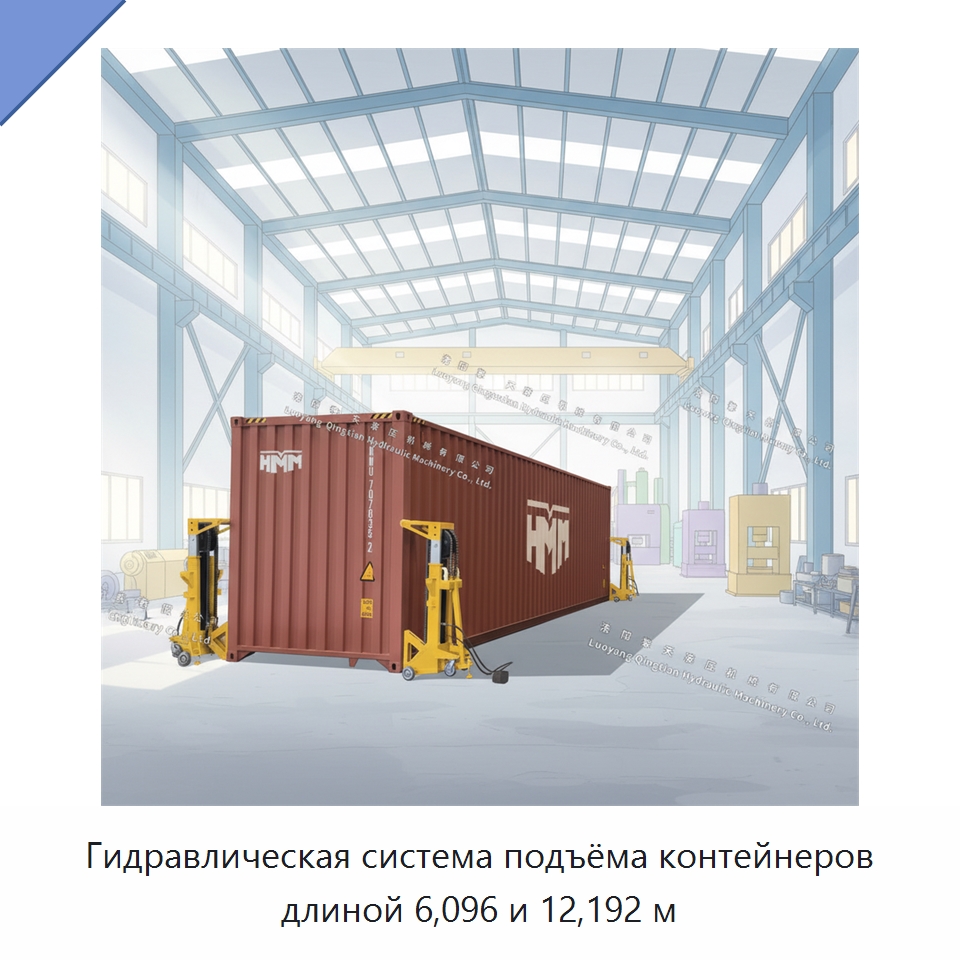 Гидравлическая система подъёма контейнеров длиной 6,096 и 12,192 м — Электротали