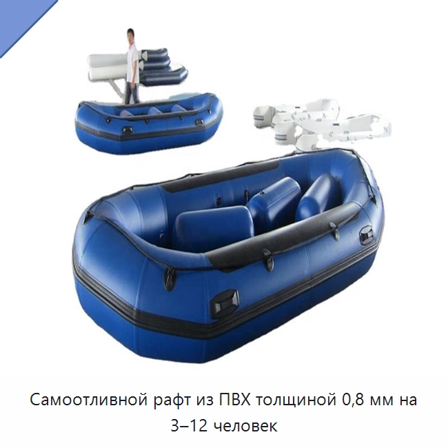 Самоотливной рафт из ПВХ толщиной 0,8 мм на 3–12 человек — Специальные водно-спасательные средства