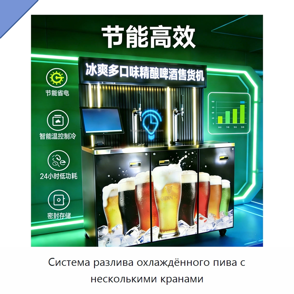 Система разлива охлаждённого пива с несколькими кранами
