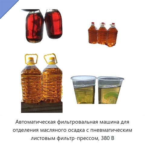 Автоматическая фильтровальная машина для отделения масляного осадка с пневматическим листовым фильтр-прессом, 380 В