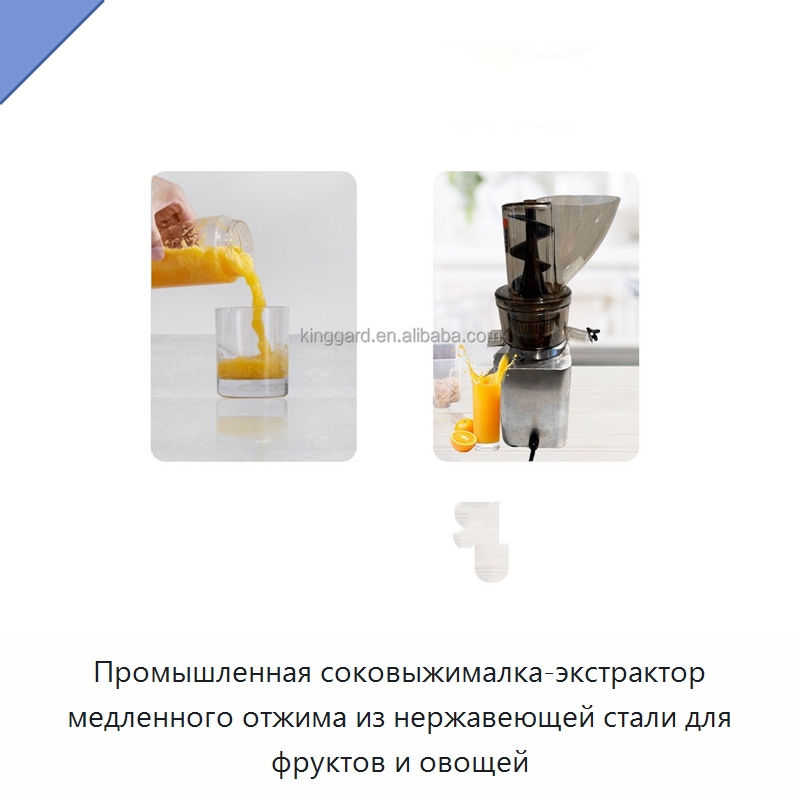 Промышленная соковыжималка-экстрактор медленного отжима из нержавеющей стали для фруктов и овощей