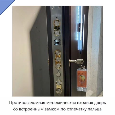 Противовзломная металлическая входная дверь со встроенным замком по отпечатку пальца