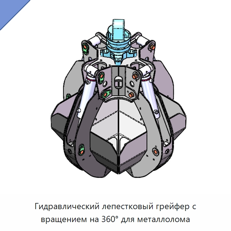 Гидравлический лепестковый грейфер с вращением на 360° для металлолома
