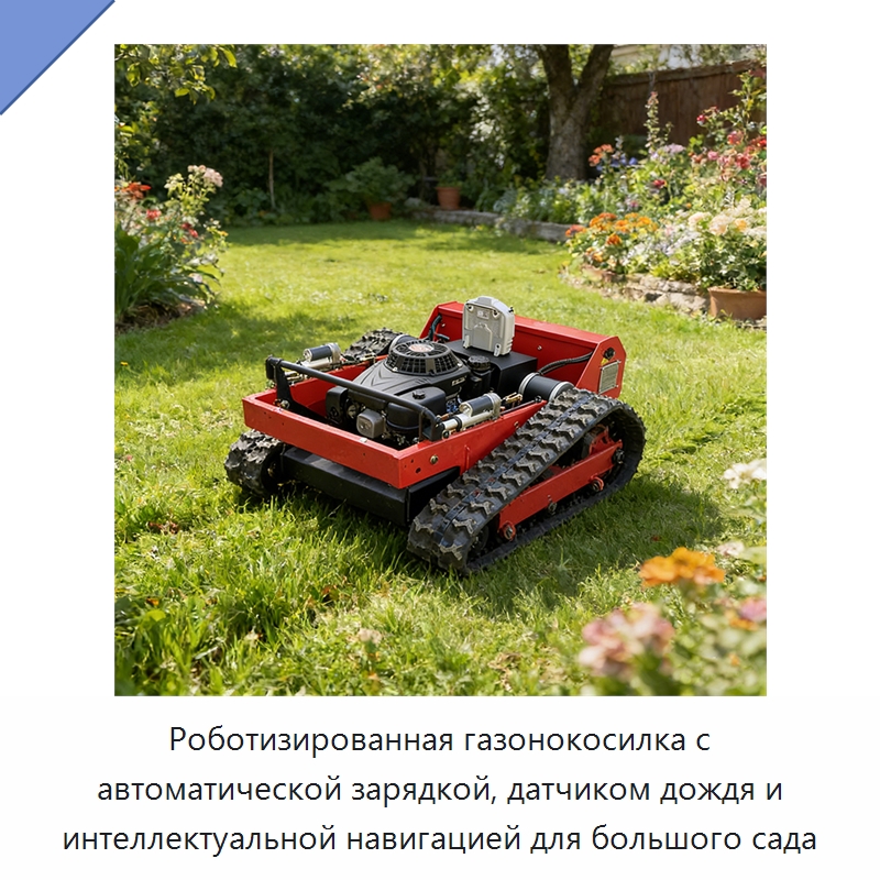 Роботизированная газонокосилка с автоматической зарядкой, датчиком дождя и интеллектуальной навигацией для большого сада — Газонокосилки