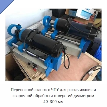 Переносной станок с ЧПУ для растачивания и сварочной обработки отверстий диаметром 40–300 мм