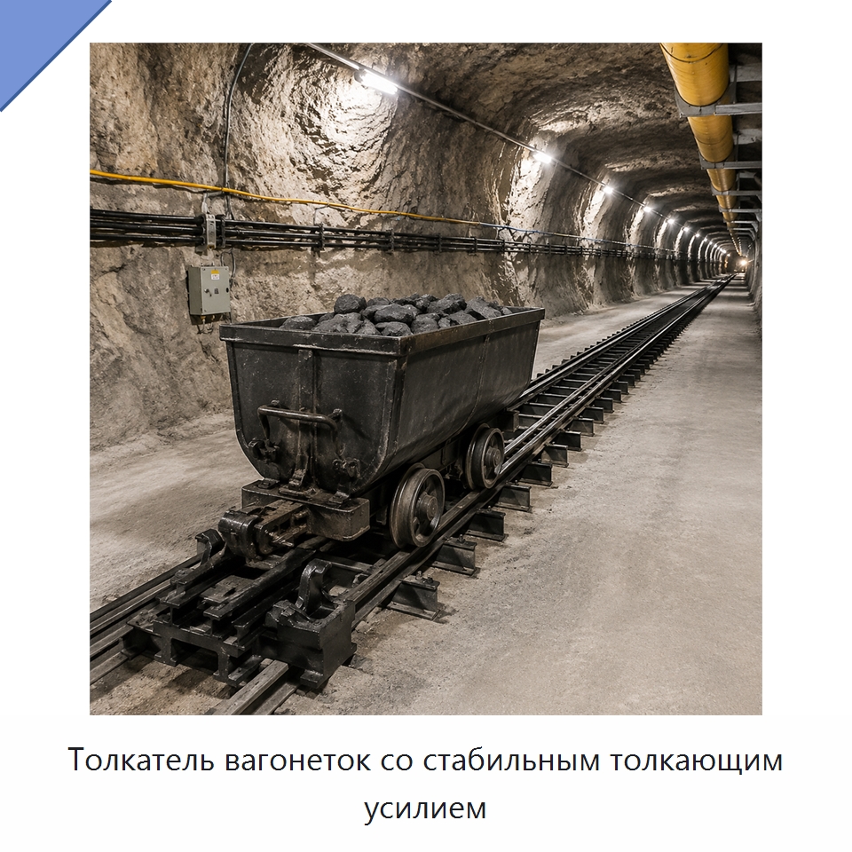 Толкатель вагонеток со стабильным толкающим усилием — Горнодобывающее оборудование