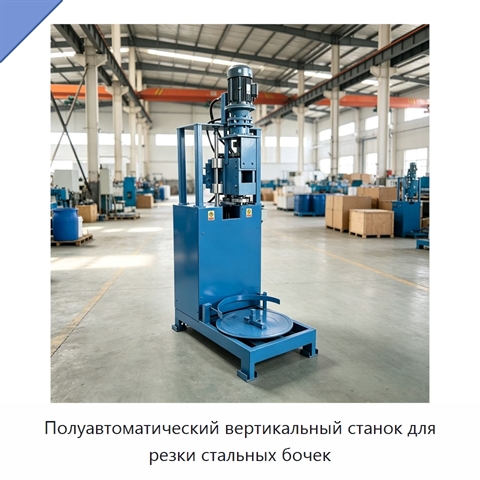 Полуавтоматический вертикальный станок для резки стальных бочек
