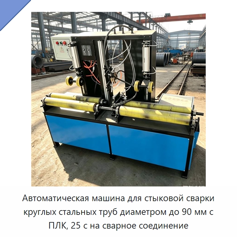 Автоматическая машина для стыковой сварки круглых стальных труб диаметром до 90 мм с ПЛК, 25 с на сварное соединение — Машины для стыковой сварки