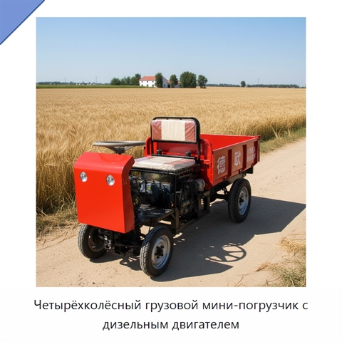 Четырёхколёсный грузовой мини-погрузчик с дизельным двигателем